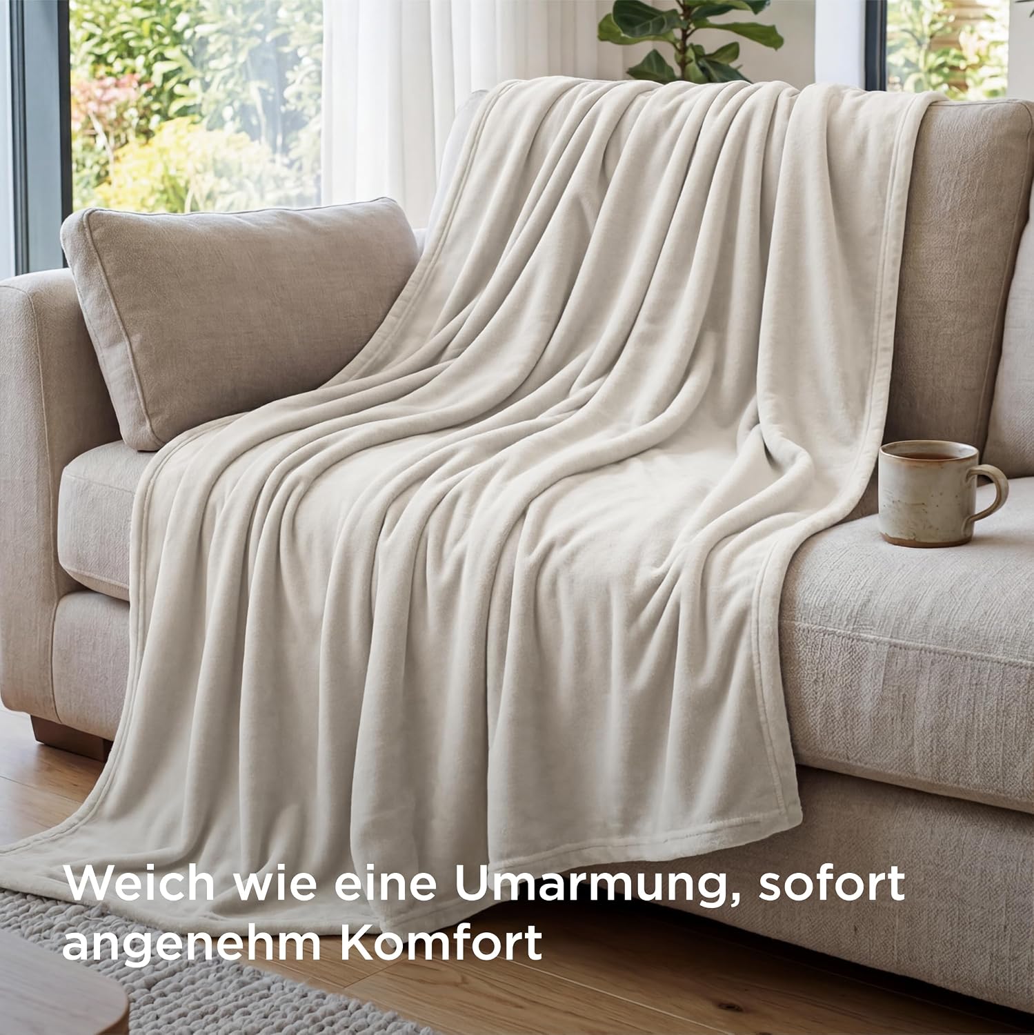 Thumbnail 2 de BEDSURE Kuscheldecke Flauschig 150x200 Beige