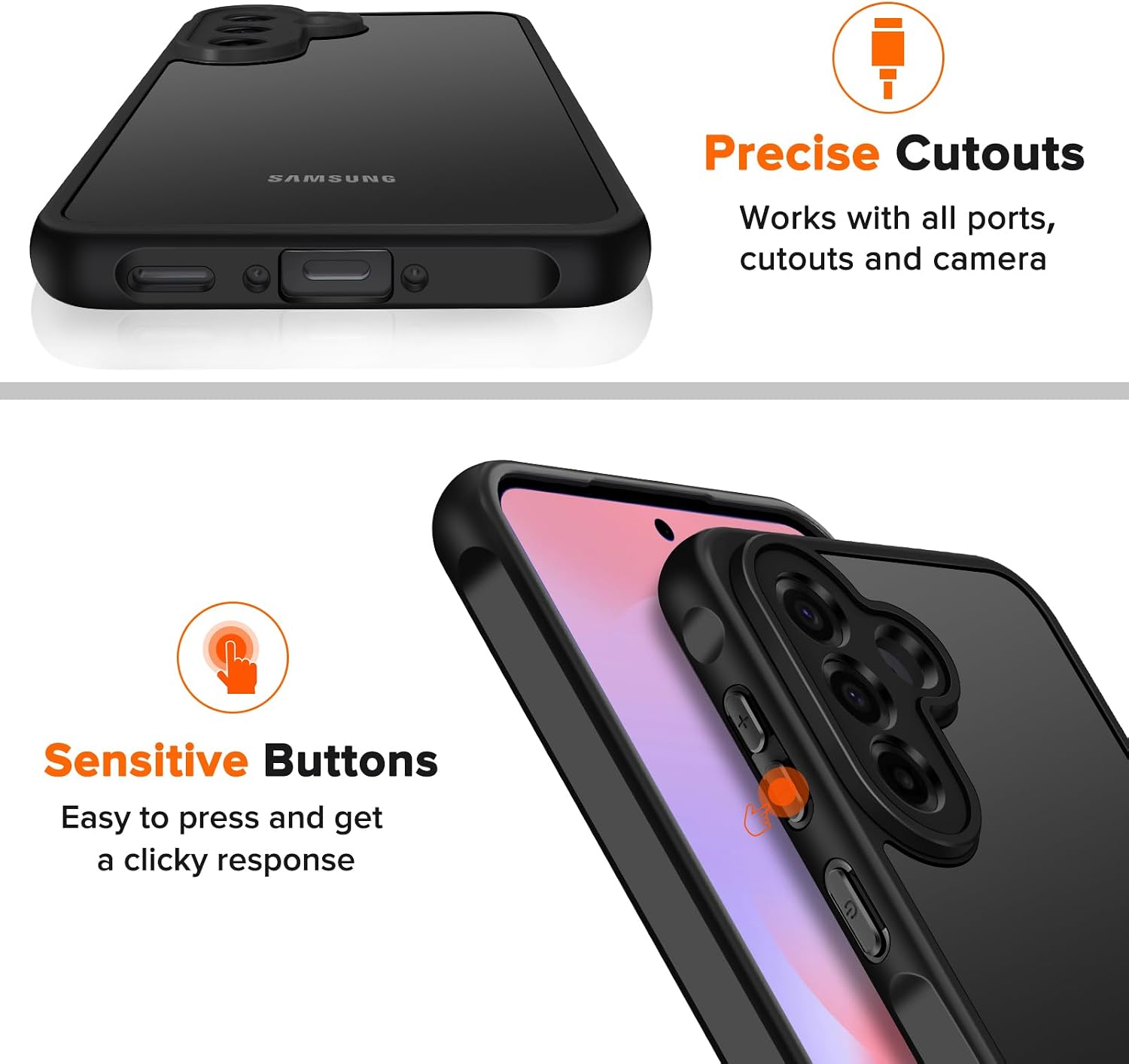 Thumbnail 6 de ivoler Case for Samsung Galaxy A37 5G with 2 Tempered Glass Screen Protectors – Military-Grade Shockproof, Matte Back