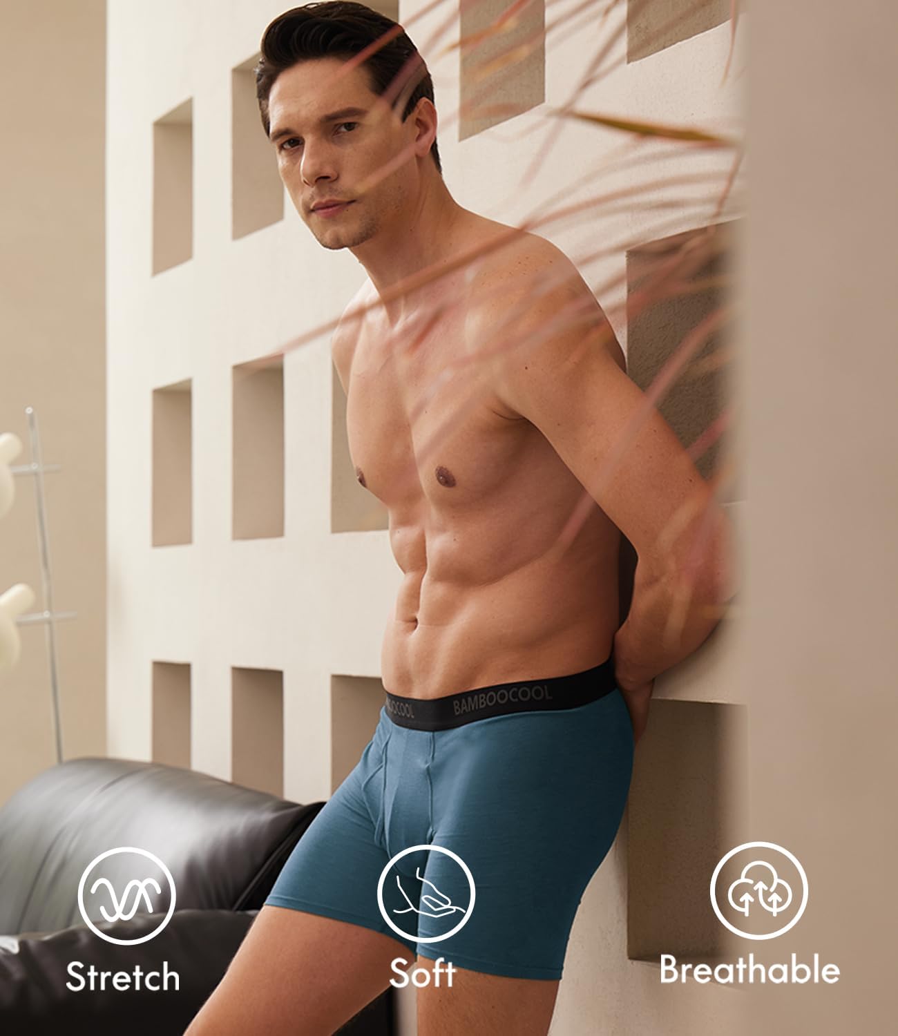 Thumbnail 1 de BAMBOO COOL Men's Breathable Boxer Briefs with Fly - 7 Pack Review