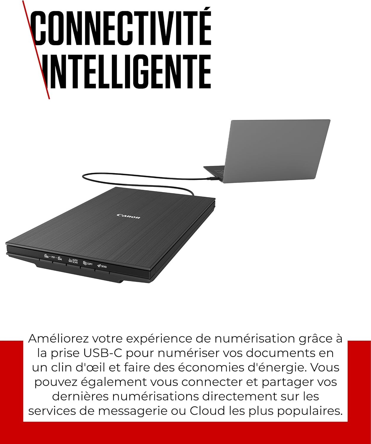 Thumbnail 4 de Canon LiDE 400 Scanner de Documents (Noir) — Érgo conforme et compact, USB-C