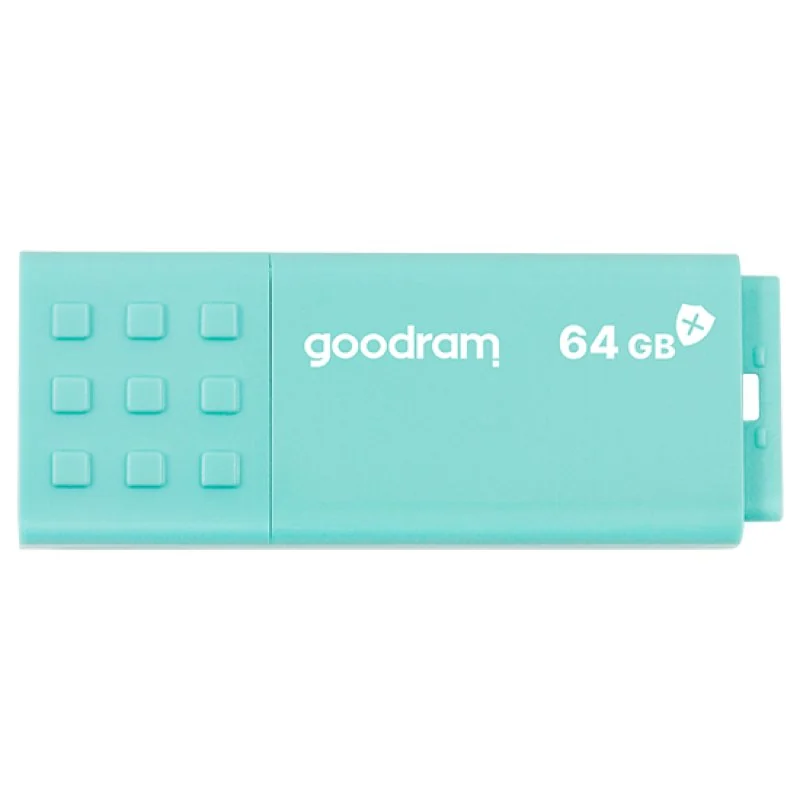 Goodram Ume3 Care 64 GB, memoria USB 3.0 turquesa con tecnología Biomaster