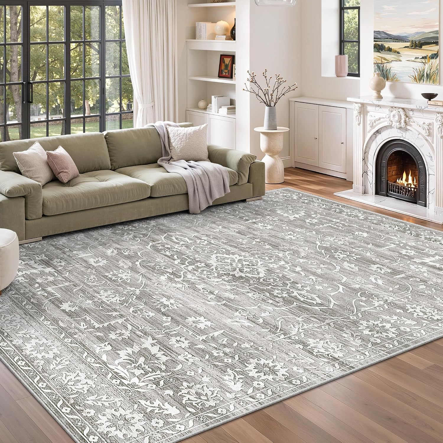 Detalle 2 de Soalmost 6'x9' Floral Vintage Area Rug 🧩