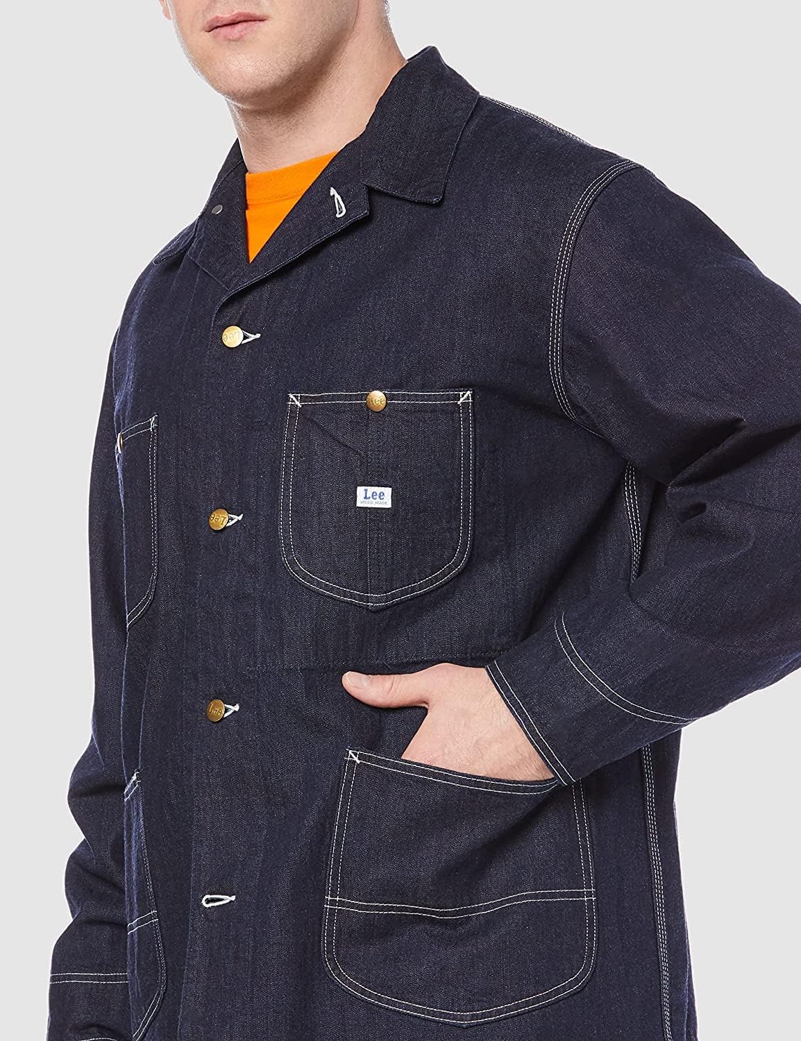 Detalle de Lee LT0659 デニムロコジャケット カバーオール ゆったりシルエットのユニセックスブルゾン