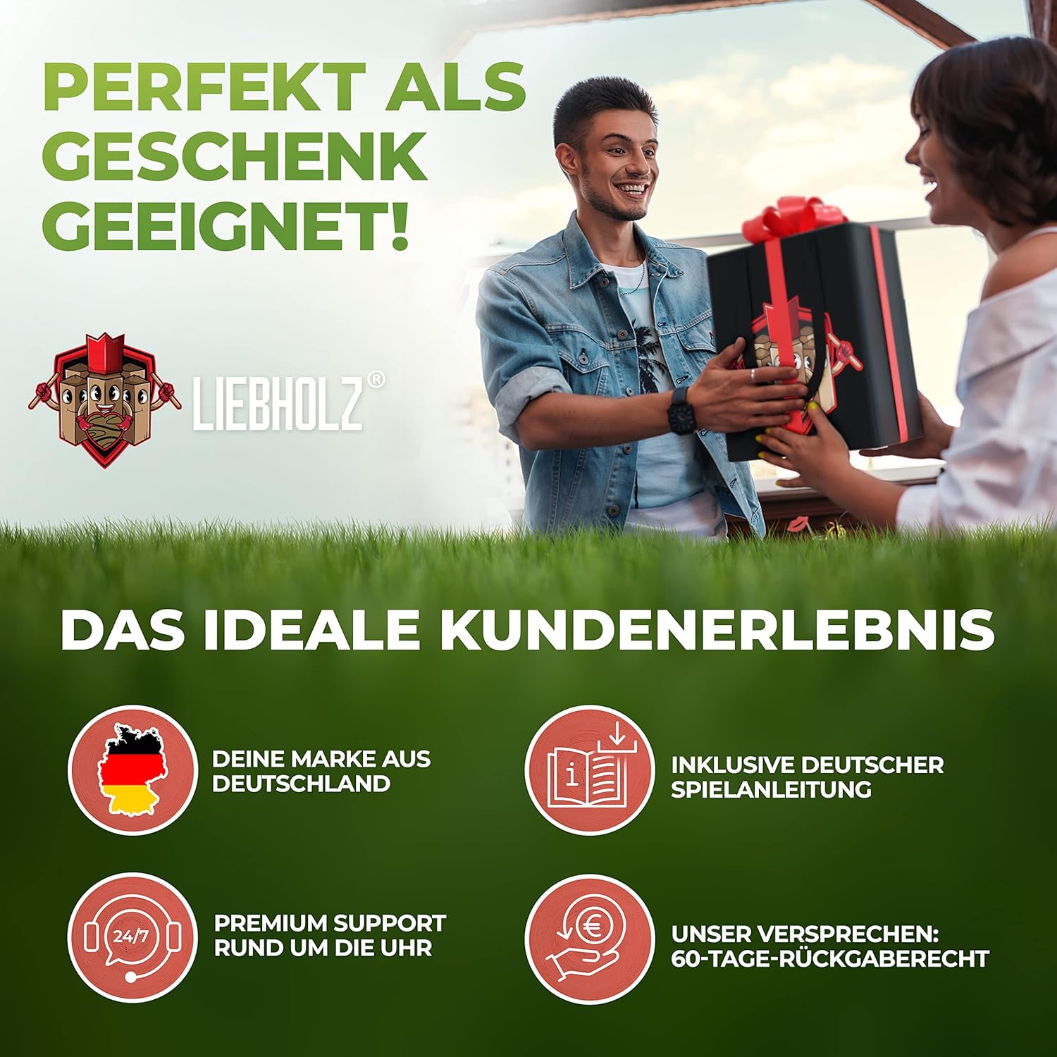 Thumbnail 5 de Liebholz® Original Kubb Wikinger Wurfspiel (FSC Gummibaumholz) – Set mit Tragebeutel & Spielanleitung, Größe L