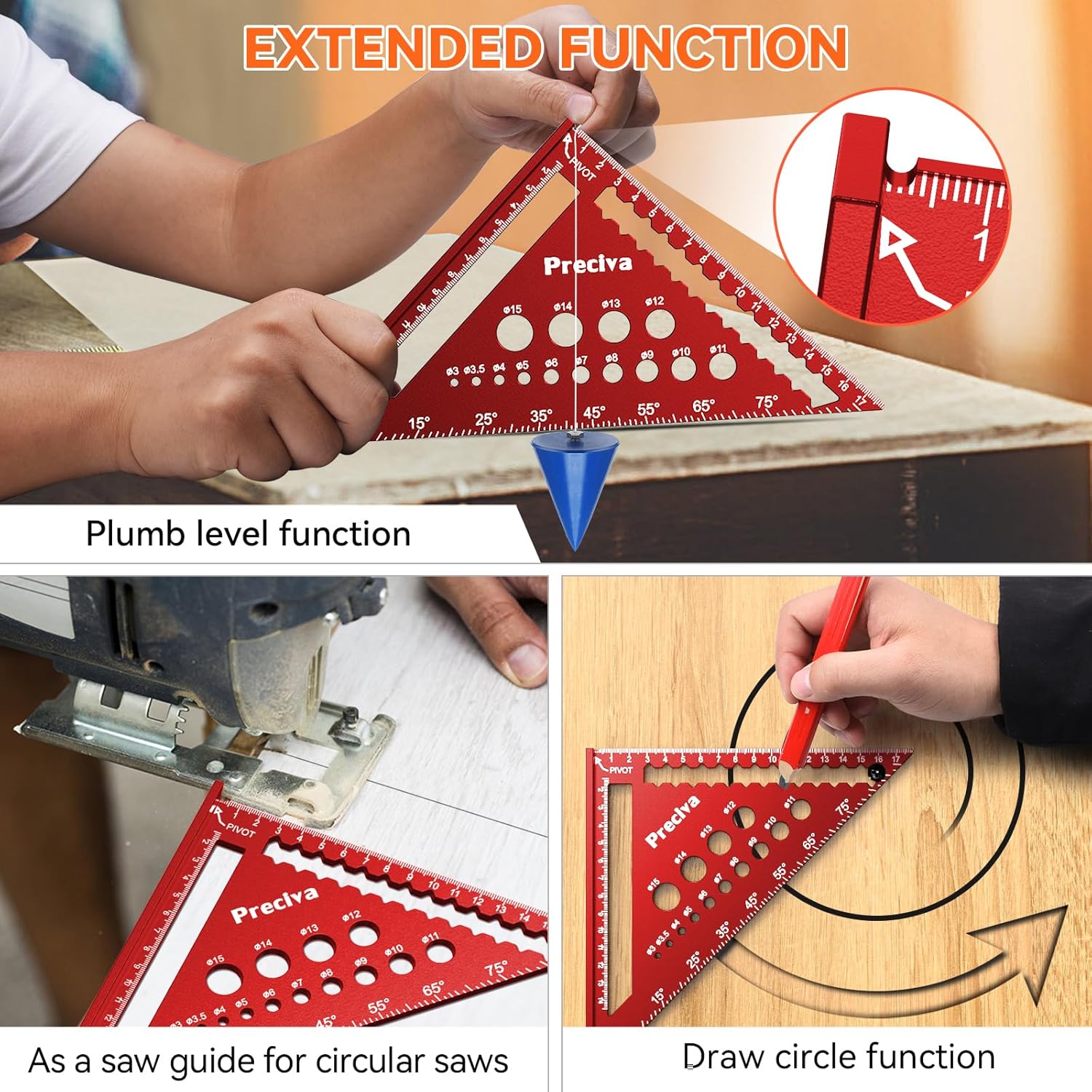 Thumbnail 3 de Speed Square 18cm 7in set square ruler