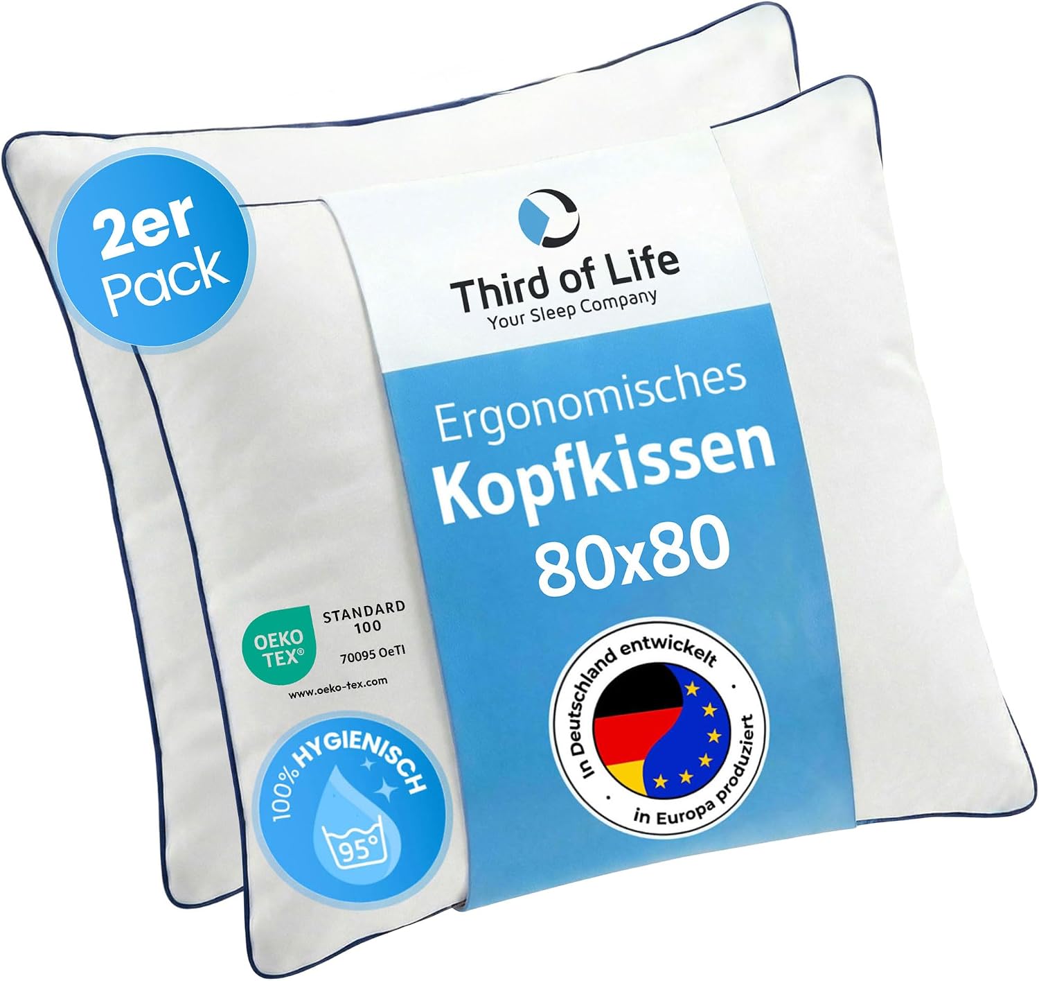 Detalle de Kopfkissen 80x80 inSPIRO 2er Set