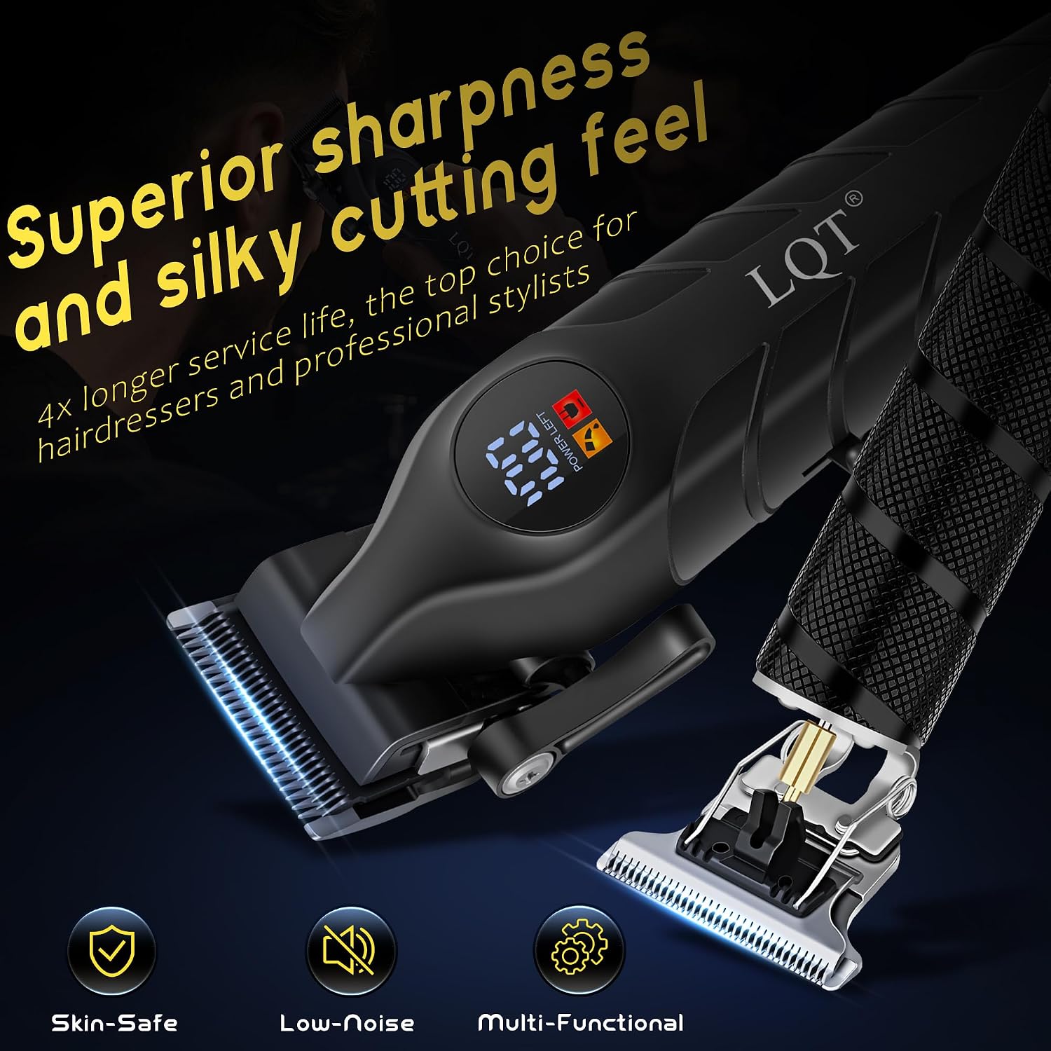 Detalle 2 de LQT Men's 4-in-1 Cordless Hair Clippers & Trimmer Kit