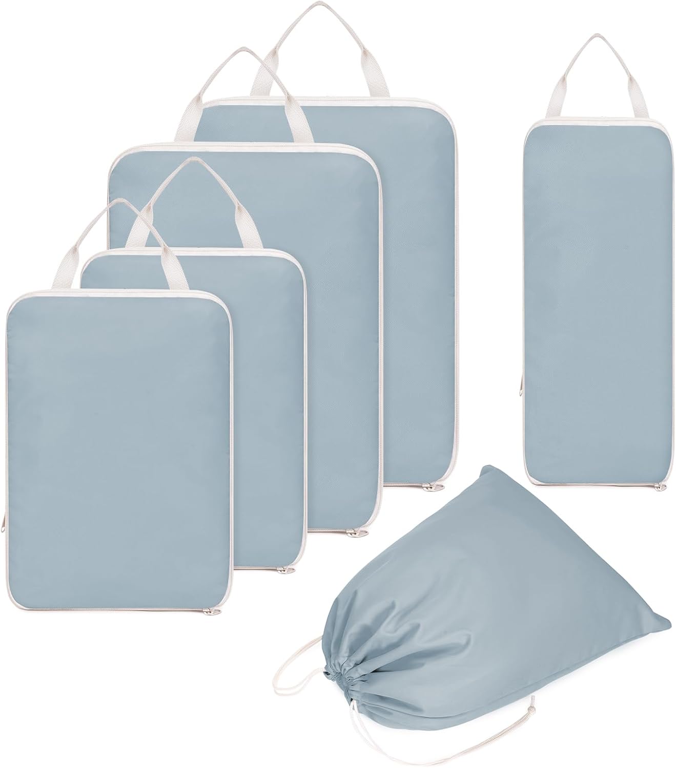 Detalle 2 de Narwey 6‑Piece Compression Packing Cubes Set for Carry-On Luggage (Grayish Blue)