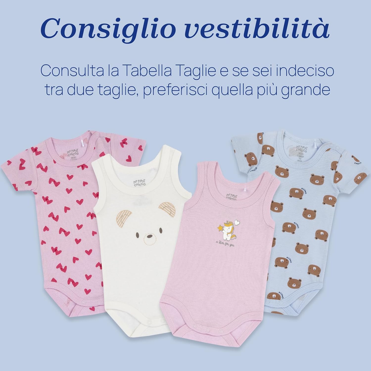 Detalle de Chicco Body Neonato e Neonata, Set di 4 Body in Cotone: apertura comoda e stile neutro