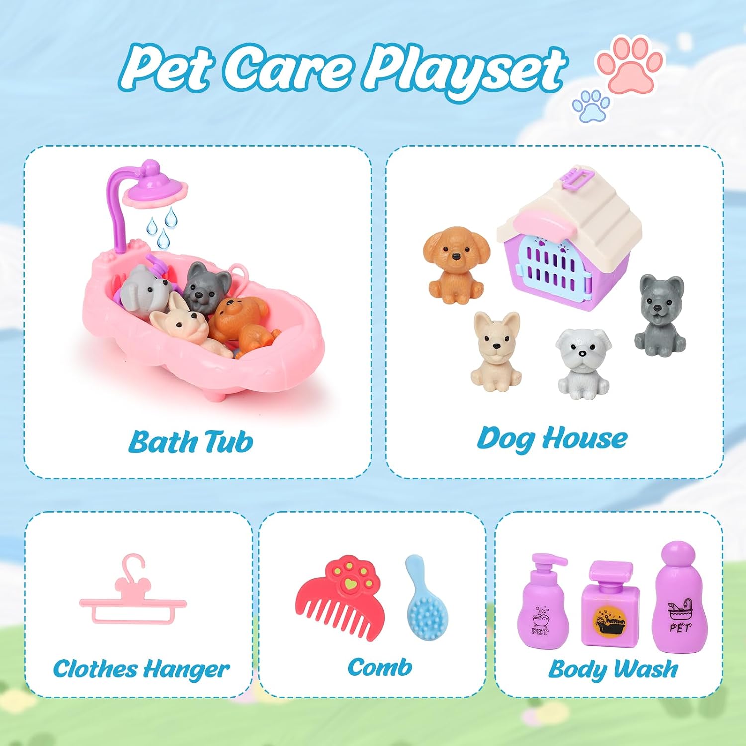 Detalle 2 de Bath Bombs for Kids with Toys Inside: 12-Pack Bubble Bath Fizzies with Surprise Dog Playset