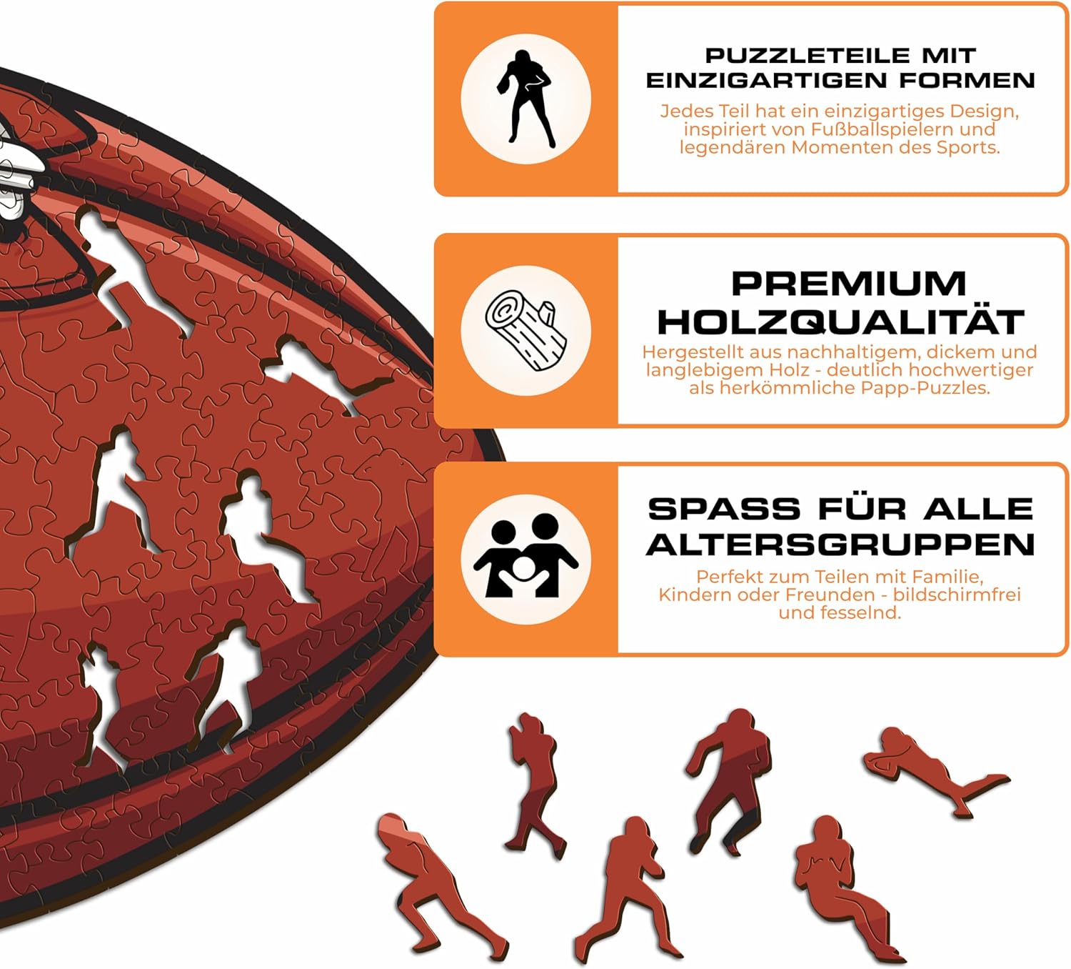 Thumbnail 6 de Iconic Puzzles Dallas Cowboys Crest Holzpuzzle (100% ökologisch nachhaltig), 150 Teile, Größe S