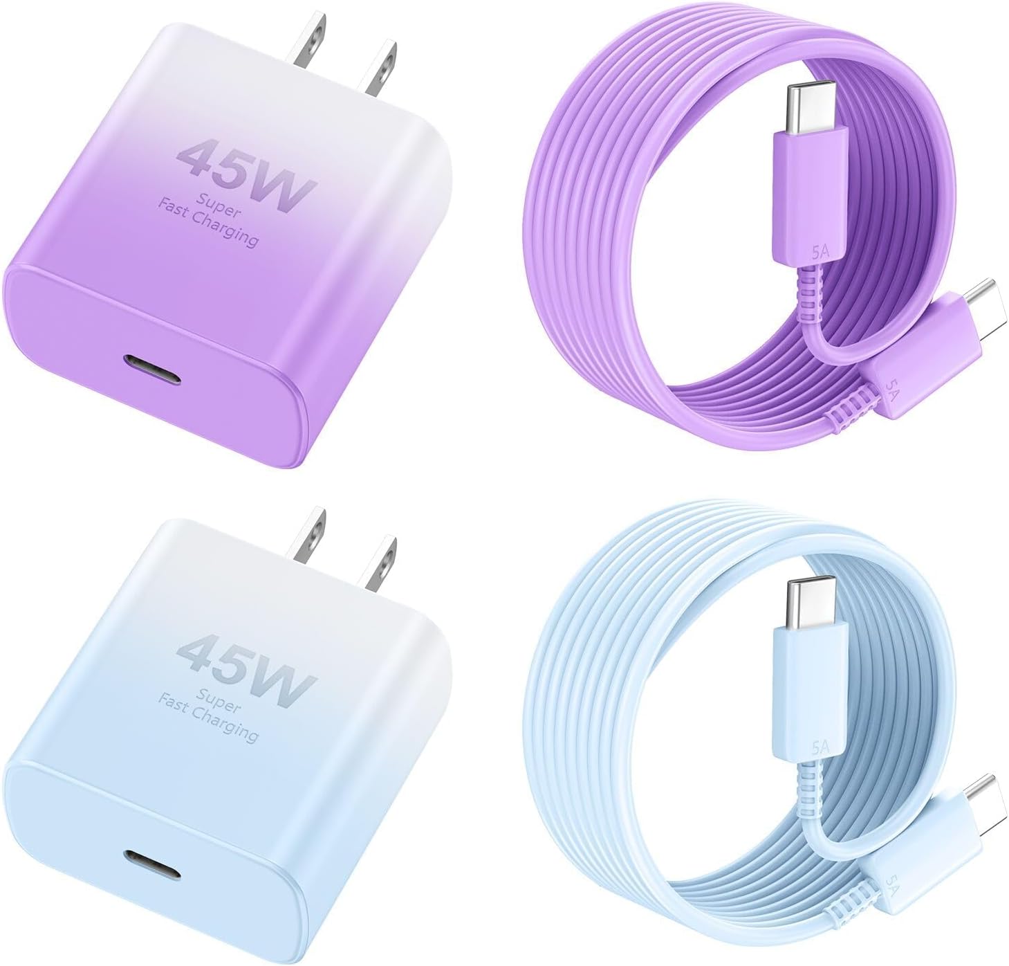 Detalle de Phone 16 Pro Max Charger Fast Charging – 45W USB-C Block + 10ft Cable