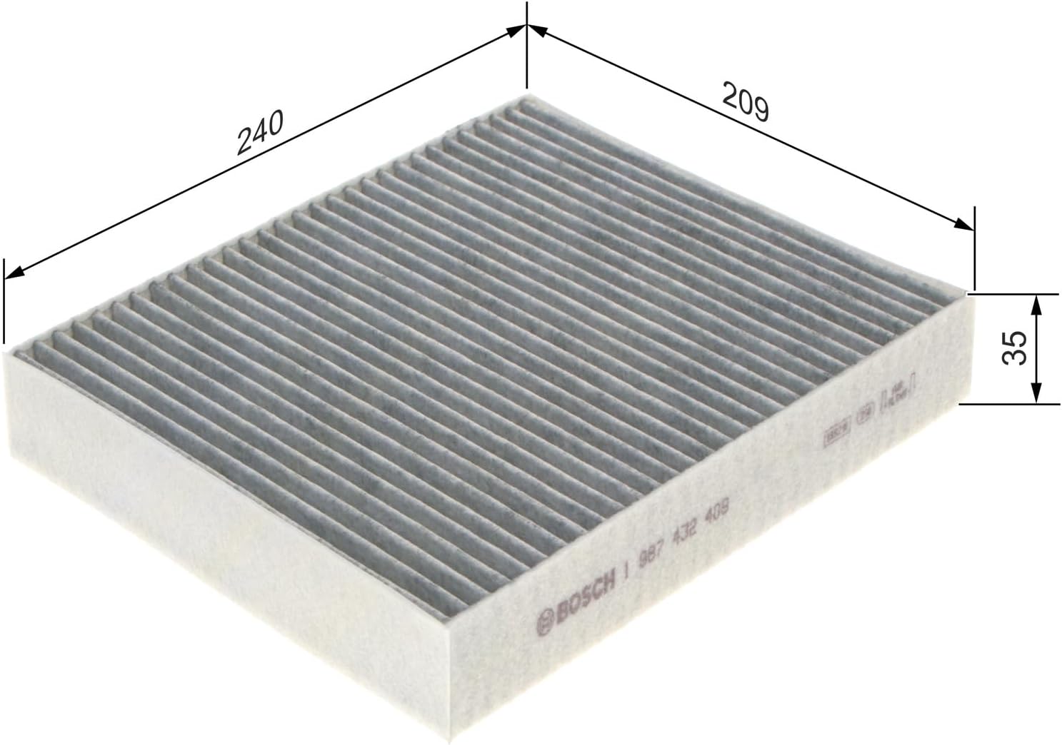 Thumbnail 1 de Bosch R2409 Filtre d’habitacle à charbon actif (remplacement) contre mauvaises odeurs, pollen et poussière