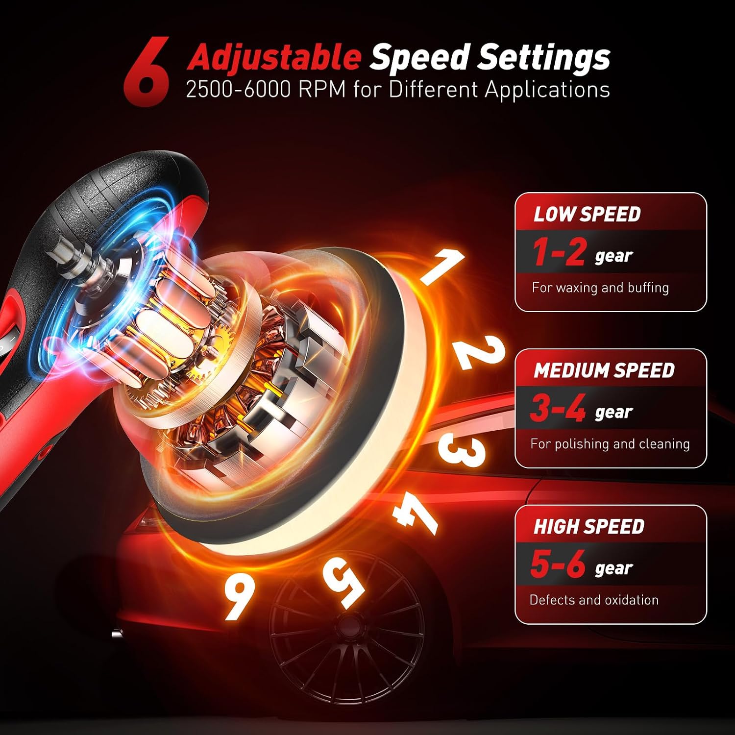 Thumbnail 4 de Avhrit 6 Inch Cordless Buffer 4000mAh
