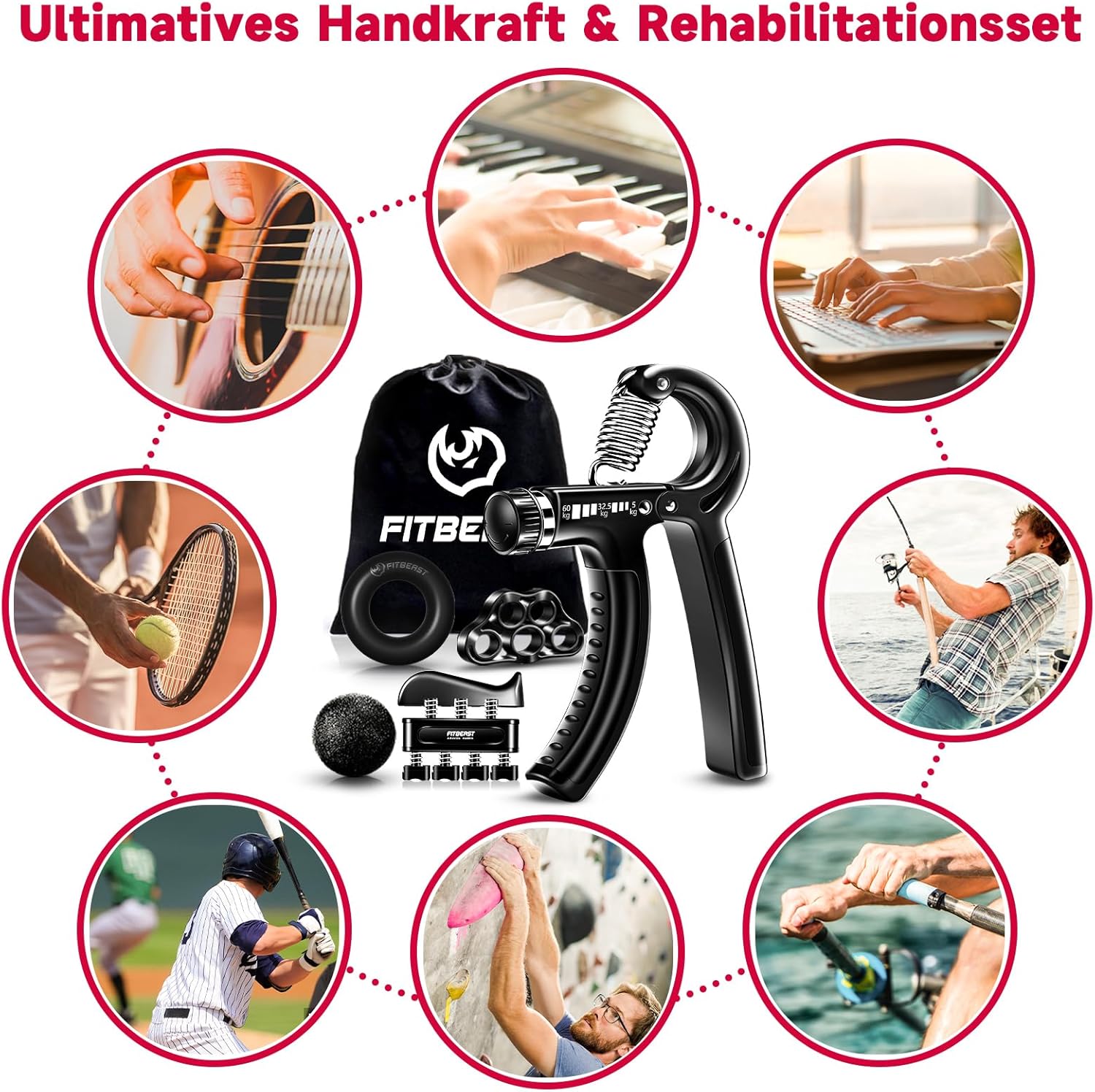 Thumbnail 4 de FitBeast Handtrainer 5er-Pack 🏋