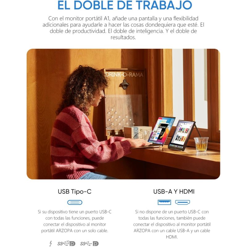 Thumbnail 3 de Arzopa A1 Monitor 15.6" LED IPS FullHD USB-C 🌟