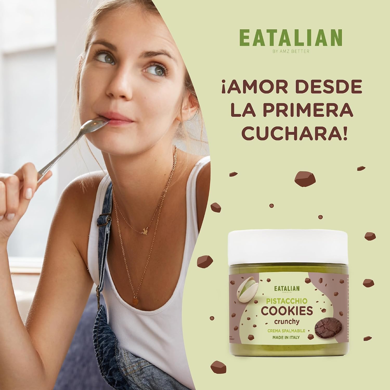 Detalle 2 de EATALIAN by AMZ BETTER Crema de Pistacho y Galleta 🍪 200g