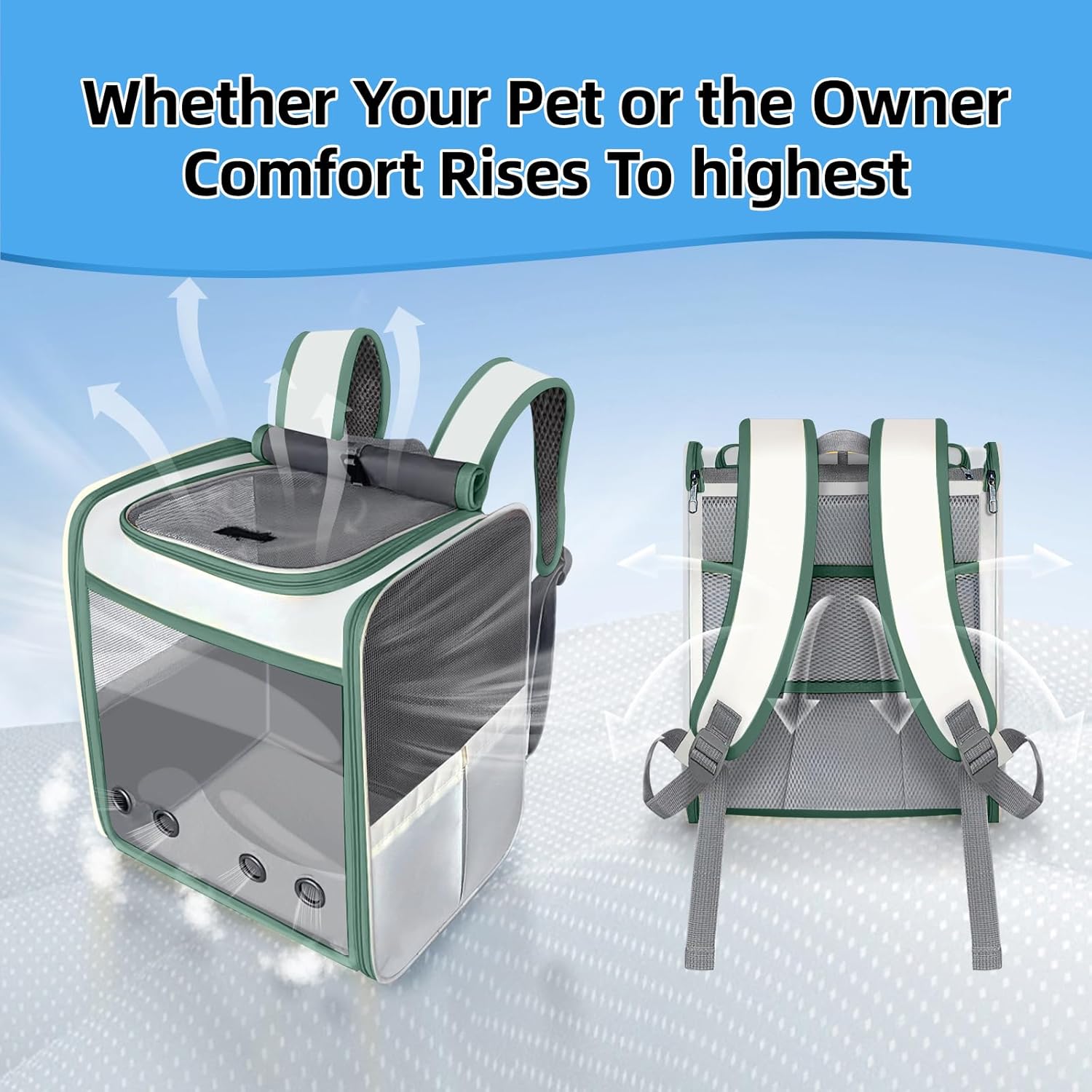 Detalle de SWIHELP Katzenrucksack Pet Carrier 35 x 27 x 40