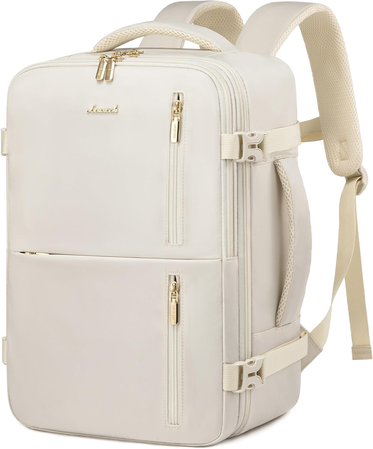 Detalle de LOVEVOOK Sac à Dos Voyage Avion 40x20x25 - Bagage cabine 20L, USB, 14'' PC, Beige