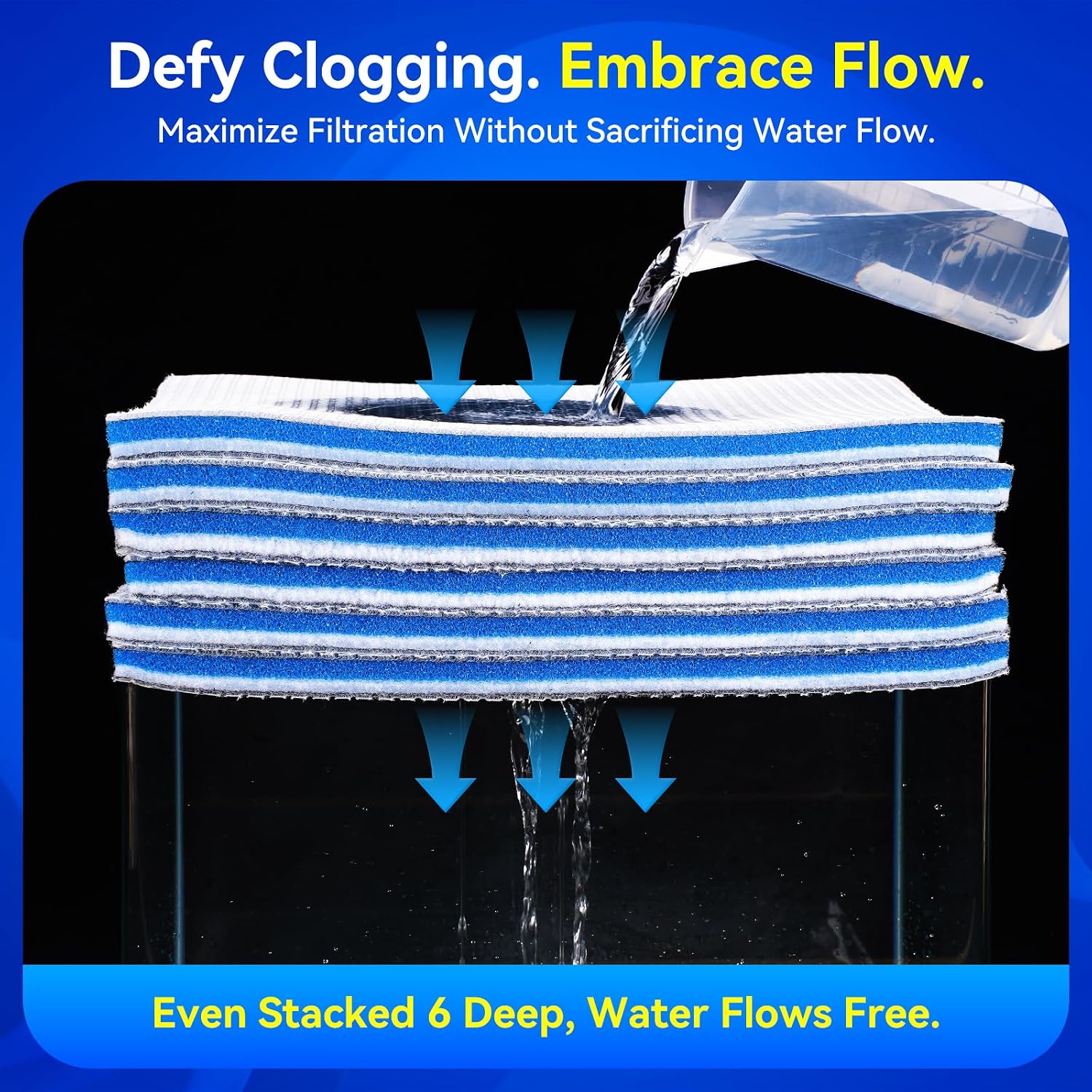 Thumbnail 3 de Aquarium Filter Media Sponge Pad, 40 x 30 x 1.5 cm