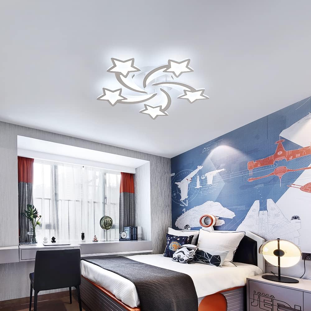 Thumbnail 6 de Plafonnier LED Riserva moderne dimmable à 5 têtes, forme étoile, 70 cm (50 W)