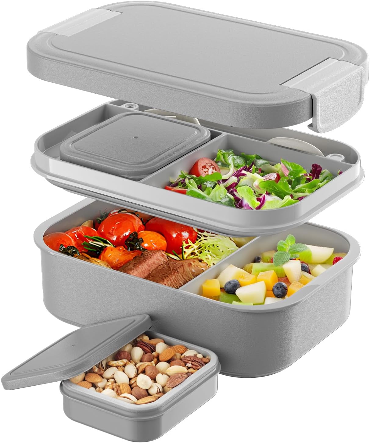LEIKEEGO lunchbox voor volwassenen, 1.900 ml, 2 lagen, lekbestendig