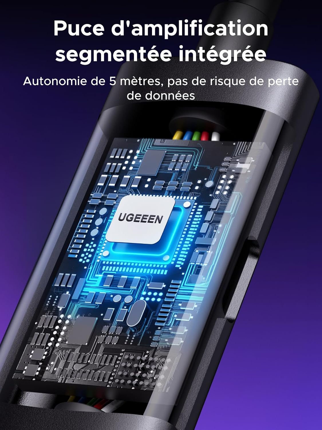 Detalle de UGREEN 5M Câble Link USB 3.0 VR – Transfert 5 Gbps, USB-C Luxe et Longueur 5 m