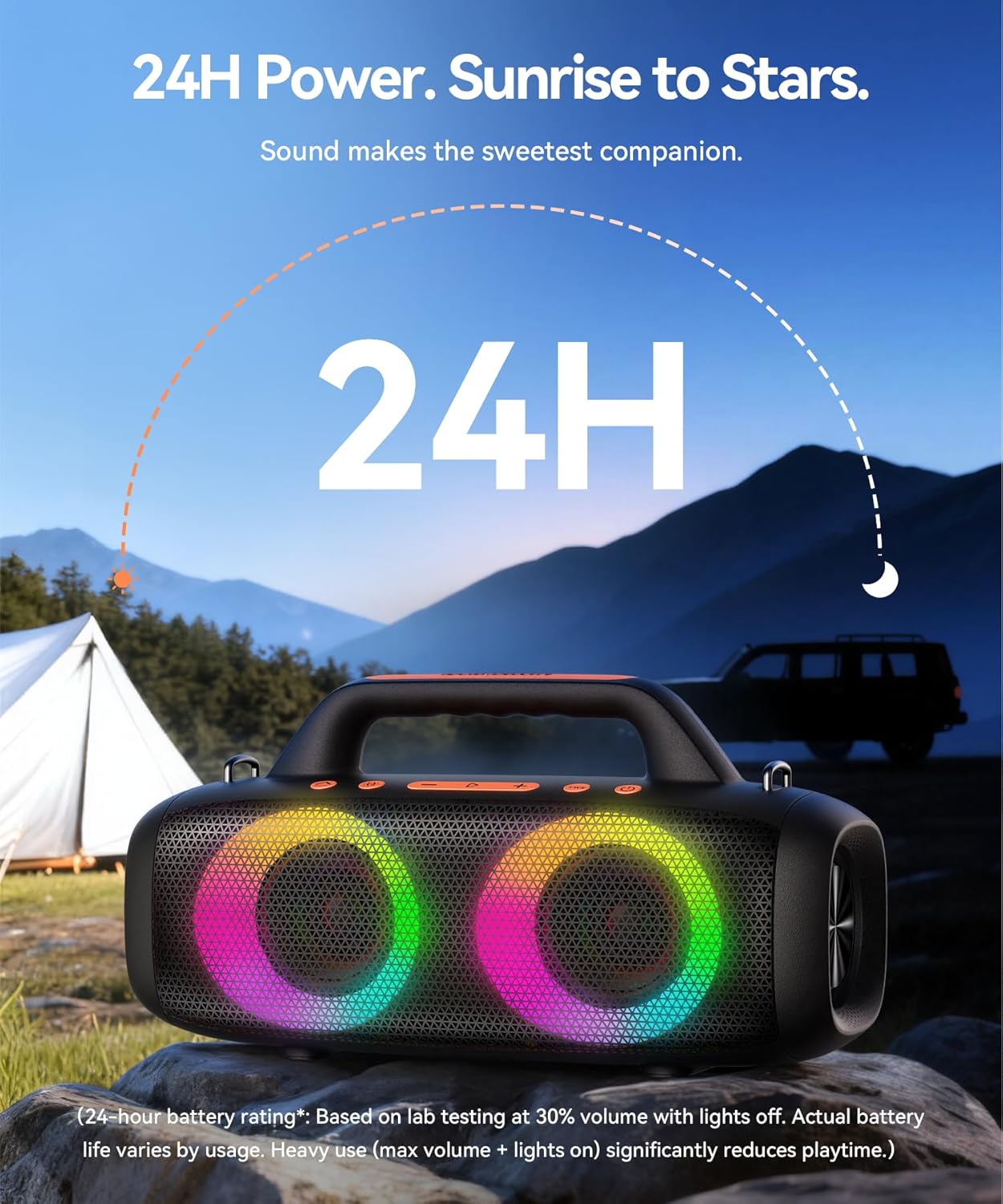Thumbnail 6 de BassBloom Roar 1 Portable Bluetooth Speaker: 60W Bass, RGB Lights, IPX6, 24H Playtime