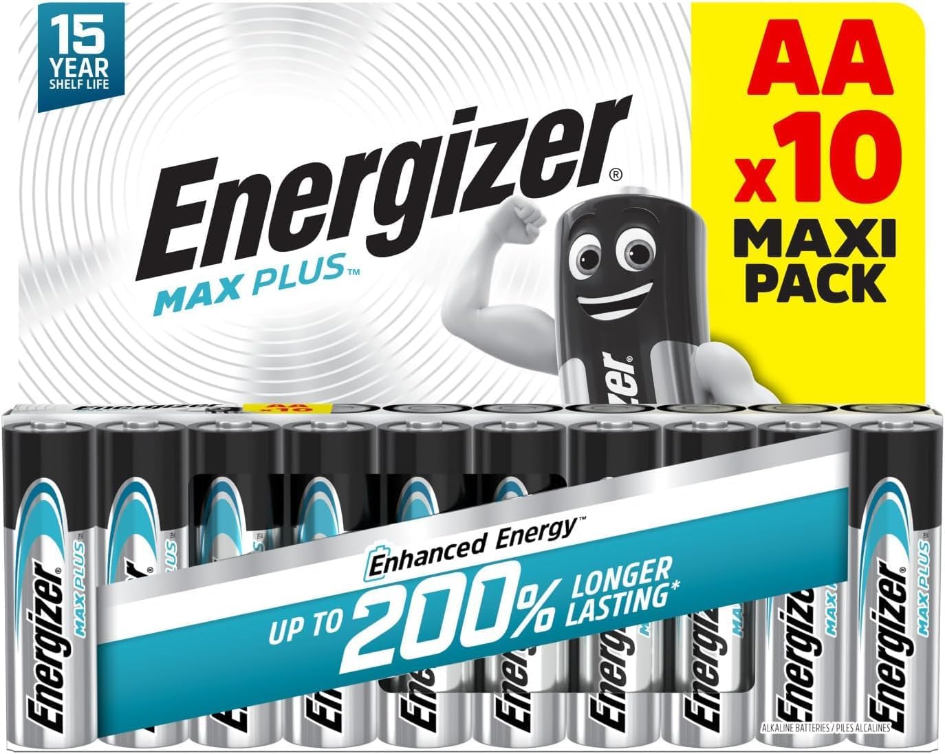 Detalle de Energizer Max Plus AA Batteries (10 Pack) – Long-Lasting 1.5V Alkaline Power for High-Drain Devices
