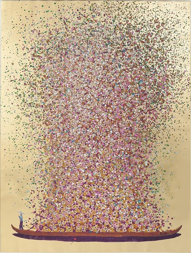 Kare Design Cuadro Touched Flower Boat Dorado/Rosa 🎨 100x80cm