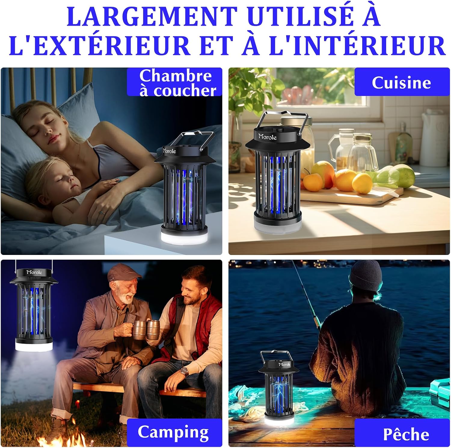 Thumbnail 6 de Morole 2 en 1 Lampe Anti-Moustique Rechargeable USB-C avec LED — 4200V, Portable