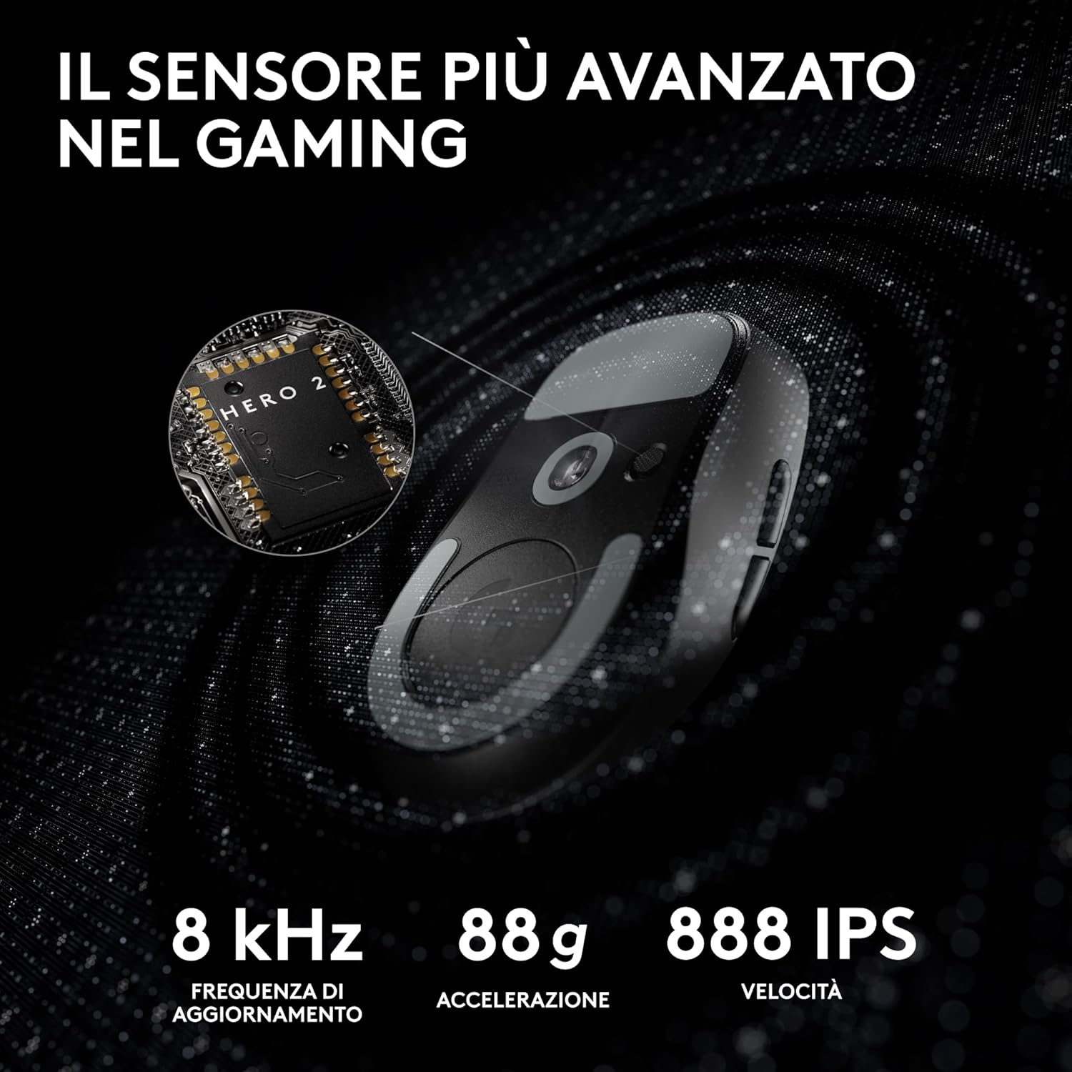 Thumbnail 4 de Logitech G PRO X SUPERLIGHT 2 LIGHTSPEED (versione Est Europa) aggiornamento 8K, mouse gaming wireless USB-C HERO 2 60 g Nero
