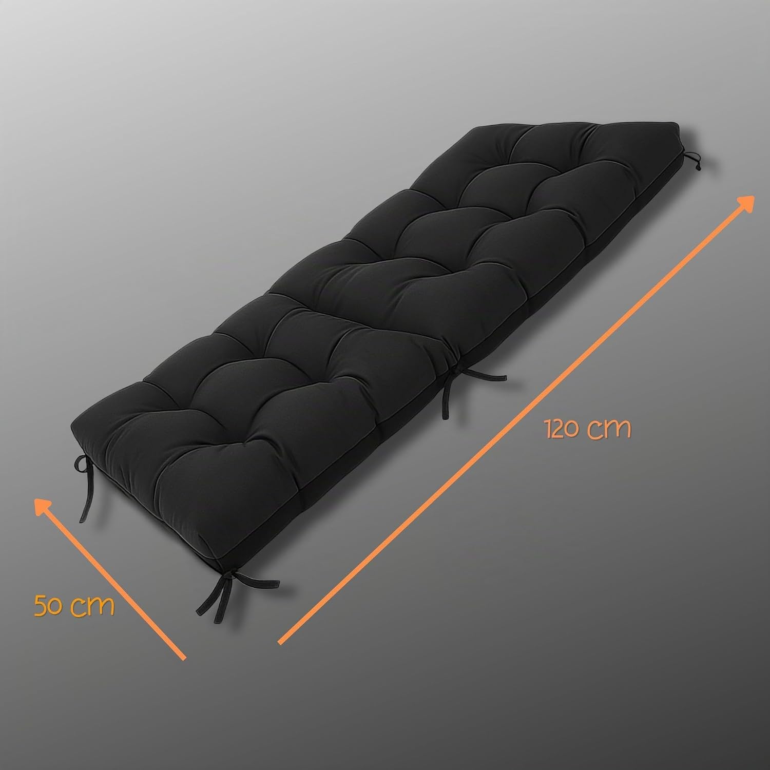 Detalle de Amazinggirl tuinstoelkussen 50 x 120 cm, 10 cm dik, jeanslook in linnenlook