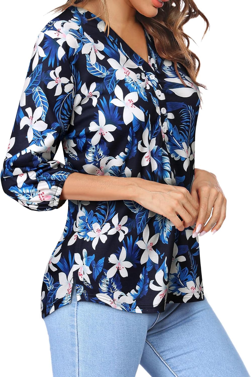 Thumbnail 3 de WIEIYM Floral Print T Shirt for Women 🌺