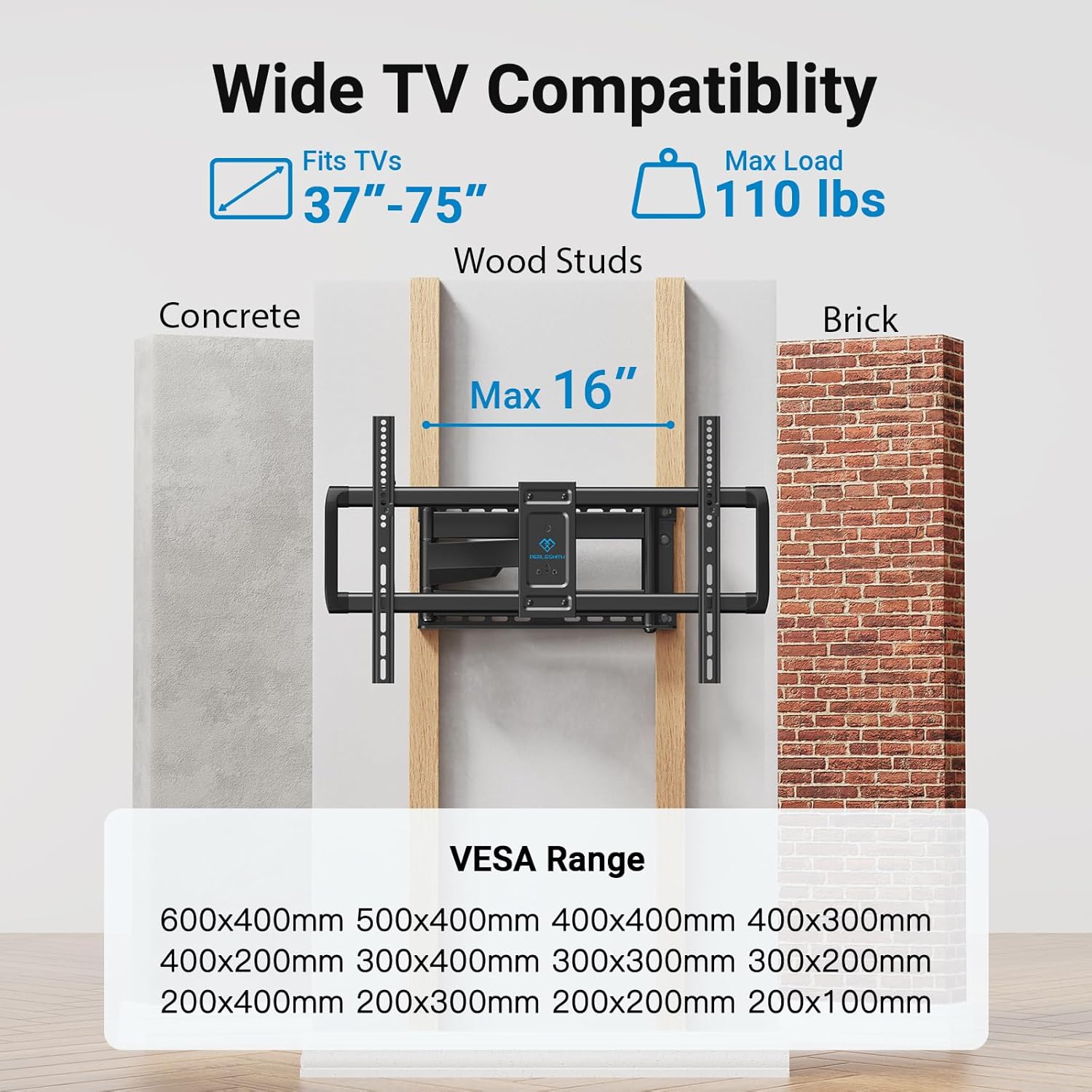 Thumbnail 1 de PERLESMITH TV Wall Mount 27.36in