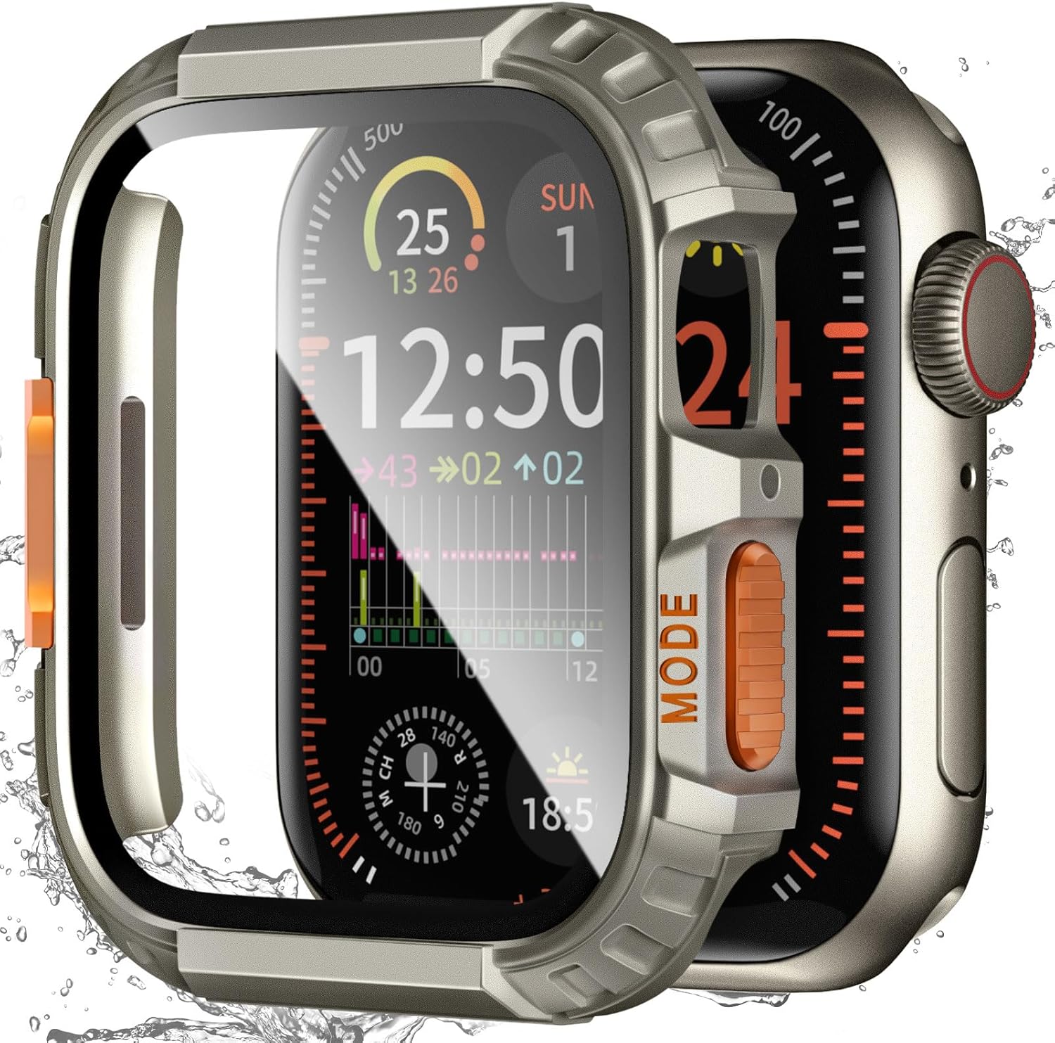 Thumbnail 6 de Zumyzu Rugged Waterproof Case for Apple Watch 46mm (Series 10/11) with Tempered Glass Screen Protector