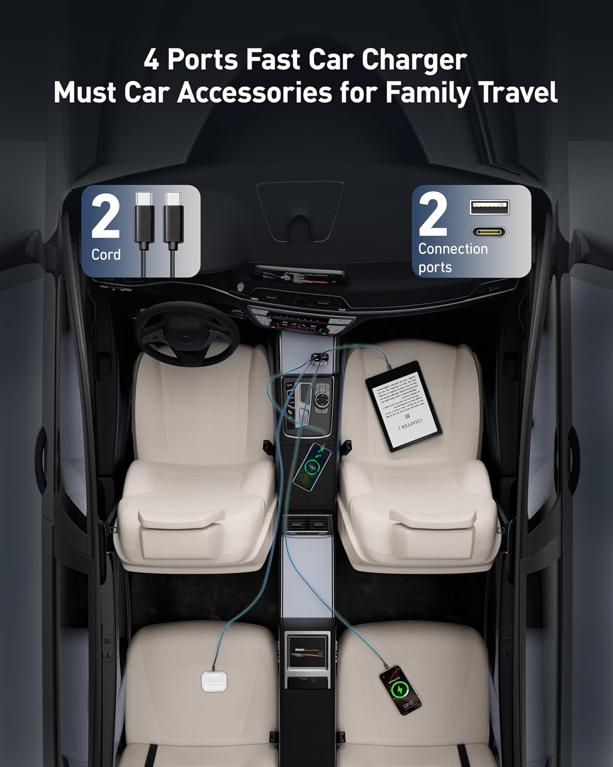 Thumbnail 5 de Samsung Galaxy Phone 4in1 30W Retractable Car Charger