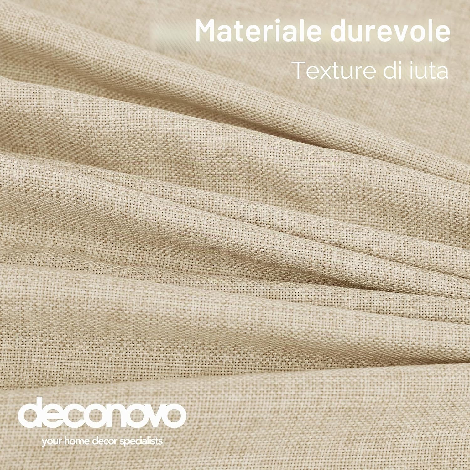 Detalle de Deconovo Tovaglia Rettangolare in Finto Lino 137x200 cm – Beige, 1 Pezzo