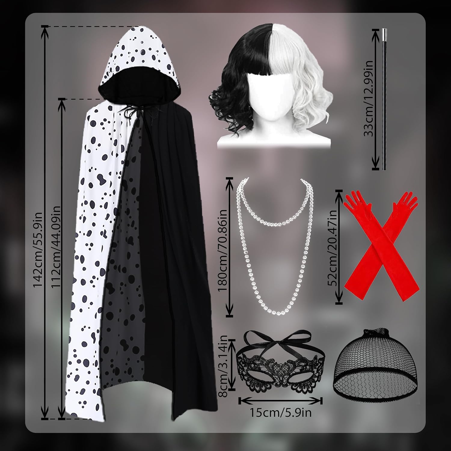 Thumbnail 1 de Charmofun 7 pièces Cruella déguisement femme 🎭