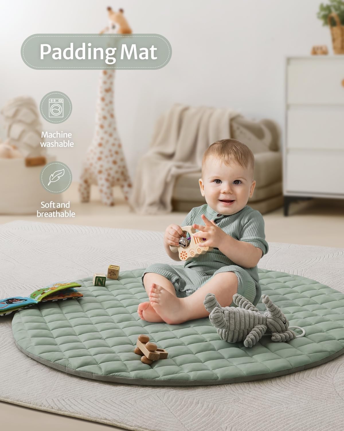 Thumbnail 5 de Blissful Diary Baby Play Gym Mat 33.46 in