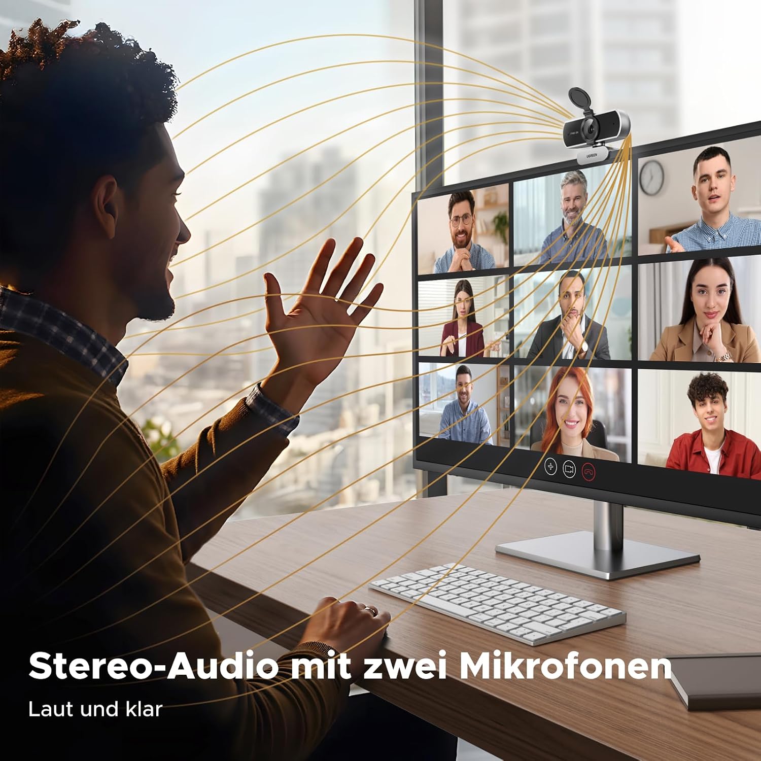 Detalle 2 de UGREEN Webcam 2K USB A 95° Sichtfeld