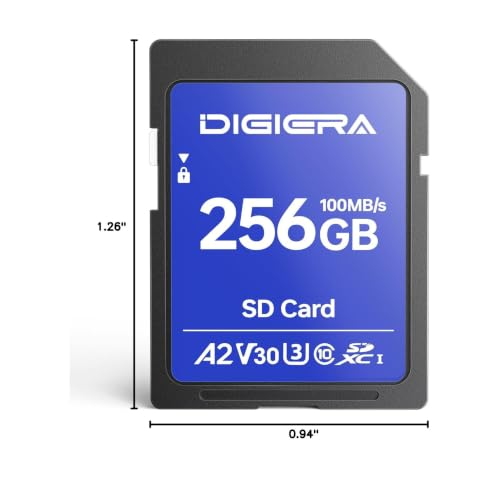 Thumbnail 8 de DIGIERA 256 GB SDXC UHS-I Speicherkarte – C10, U3, V30, 4K/UHD, robustes Allround-Modul für Kamera, Computer & Auto-Navigation