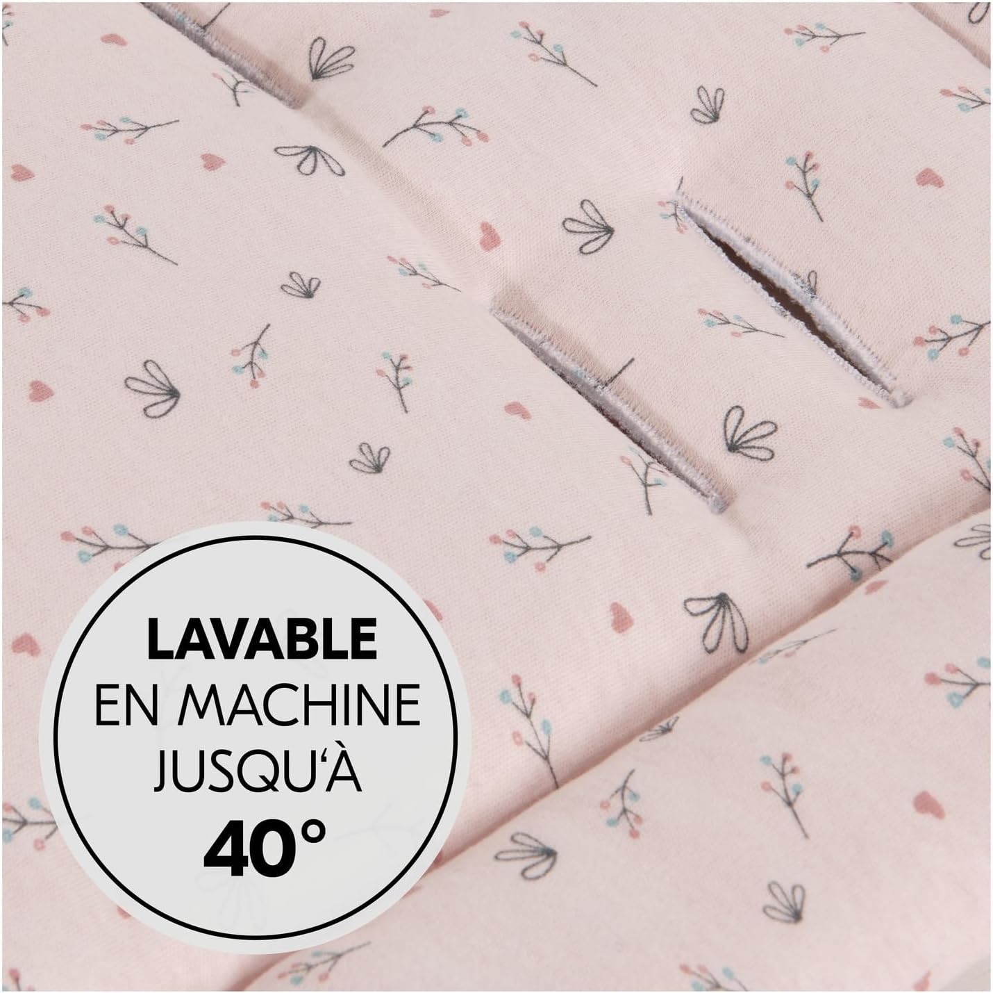Thumbnail 6 de hauck Coussin Poussette Universelle - Coussin bébé 70 x 37 cm, coton respirant, fleurs rose