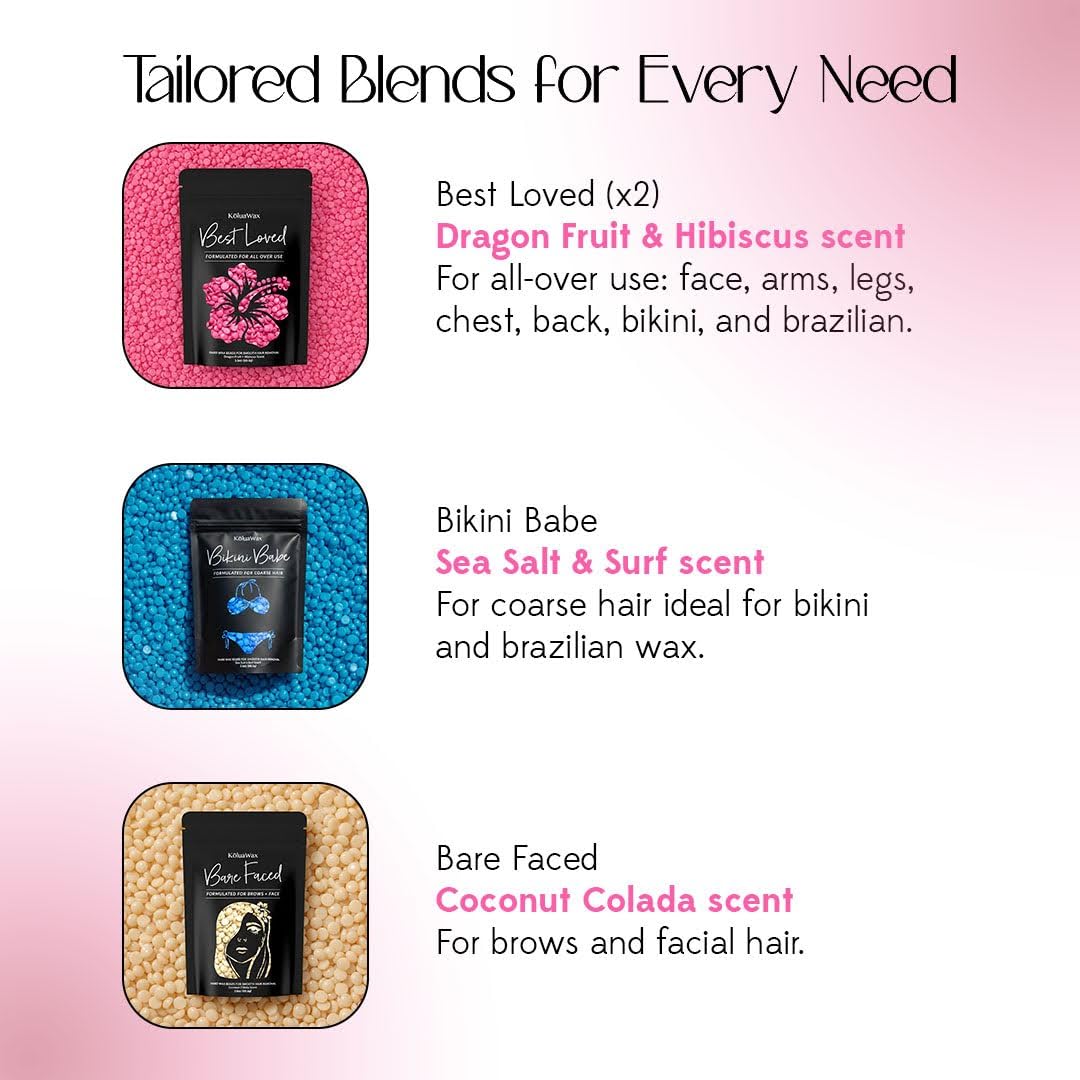 Detalle de KoluaWax Premium Waxing Kit for Women (Beginner Friendly) — Hard Wax Beads, Digital Warmer, Pre/Post Care