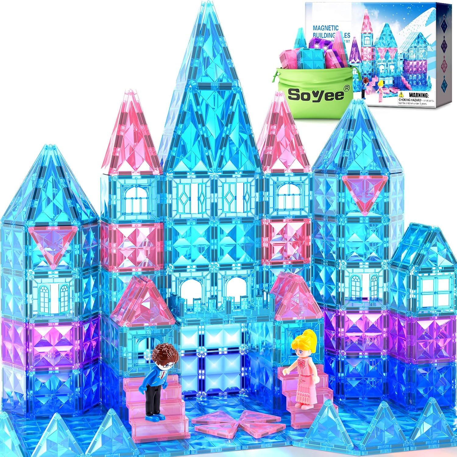 Detalle de Soyee Magnetic Tiles 102pcs magnetic building set 🧩