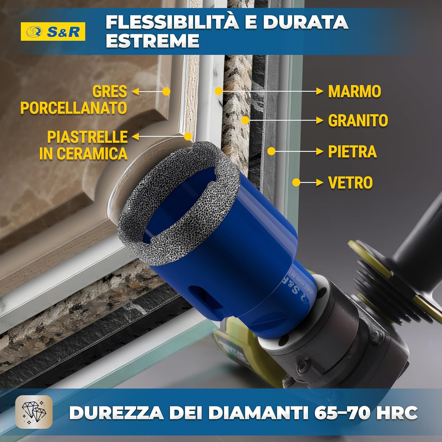 Detalle 2 de S&R Sega a tazza diamantata 45 mm per piastrelle đź›