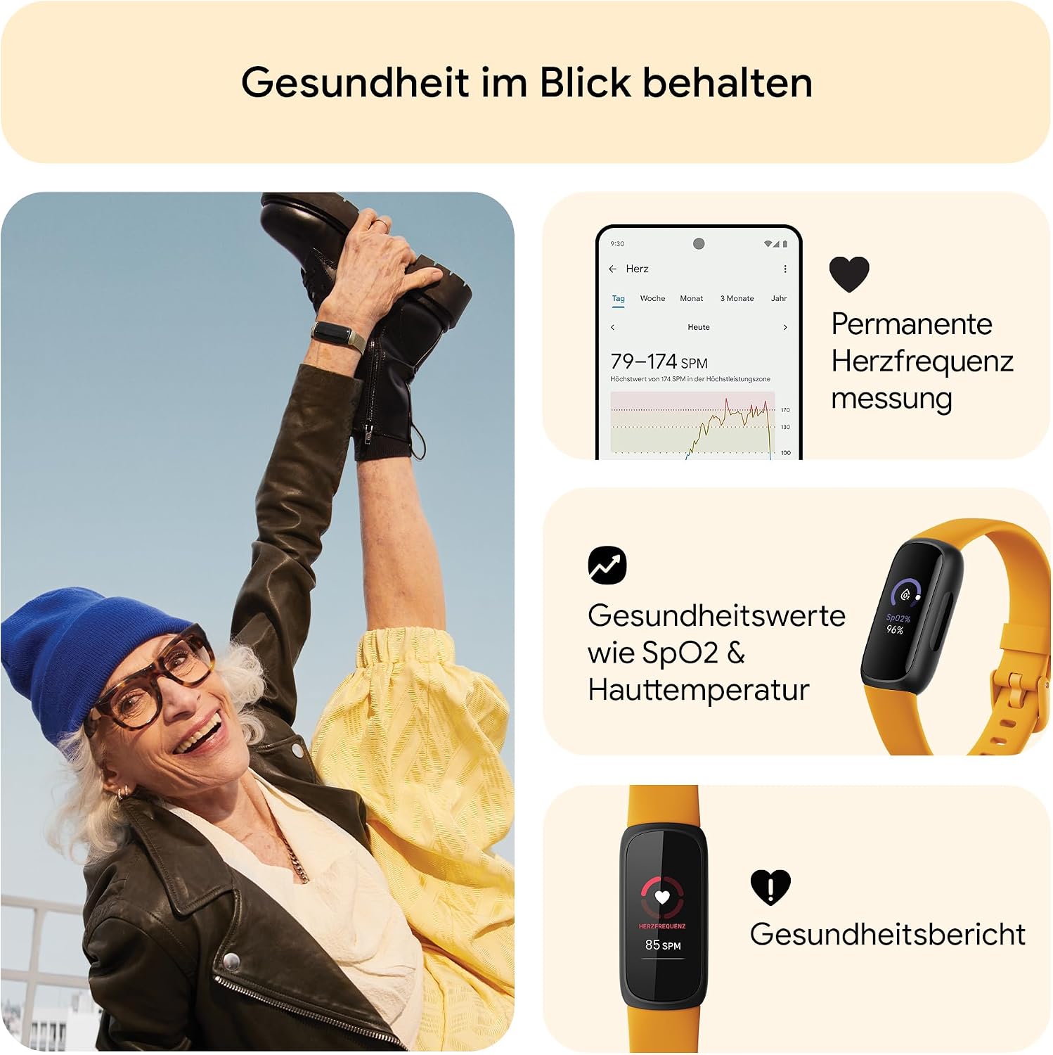 Thumbnail 6 de Google Fitbit Inspire 3 Gesundheits- & Fitness-Tracker