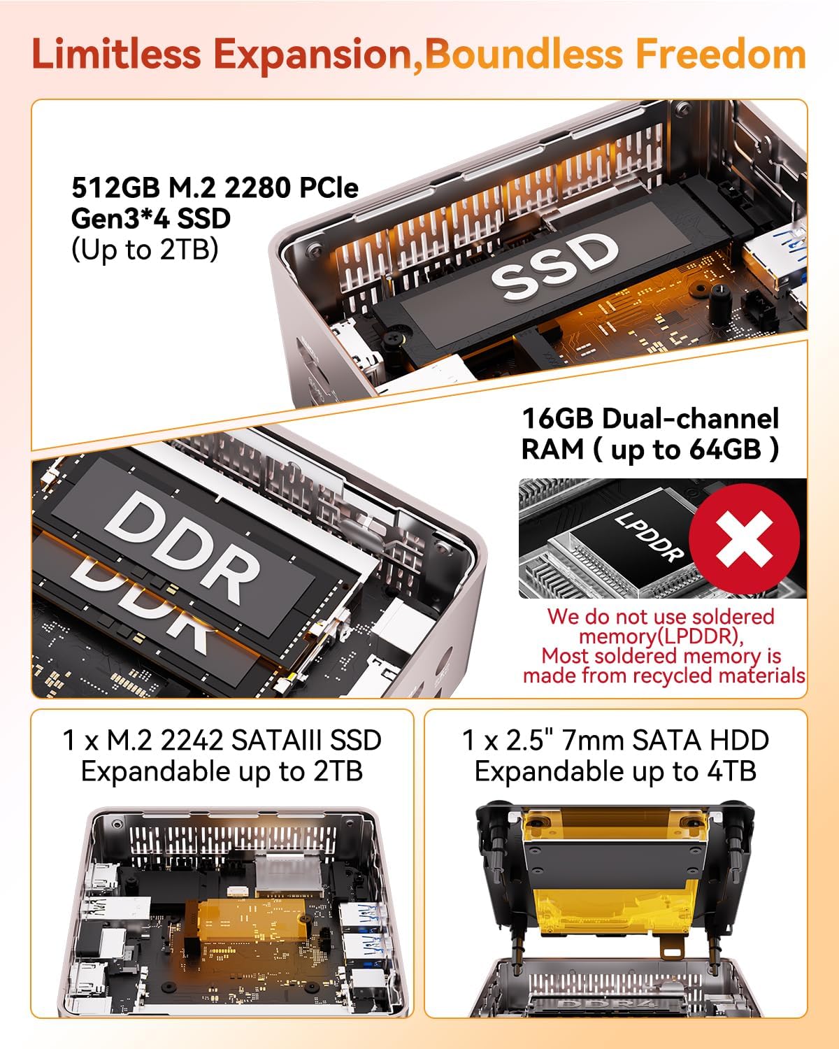 Thumbnail 3 de GEEKOM A5 2026 Mini PC (AMD Ryzen 7 5825U, Windows 11 Pro, 16GB RAM, 512GB SSD) with 3-Year Coverage