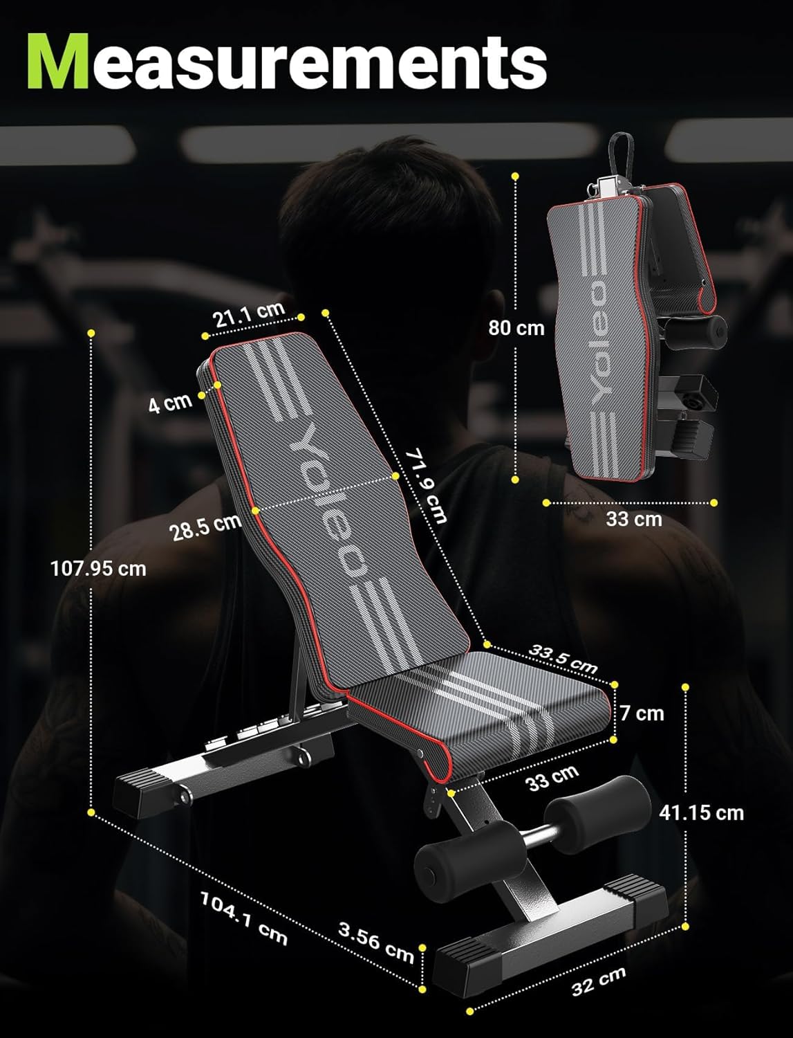 Thumbnail 3 de YOLEO Panca pieghevole multifunzione 300 kg 🏋