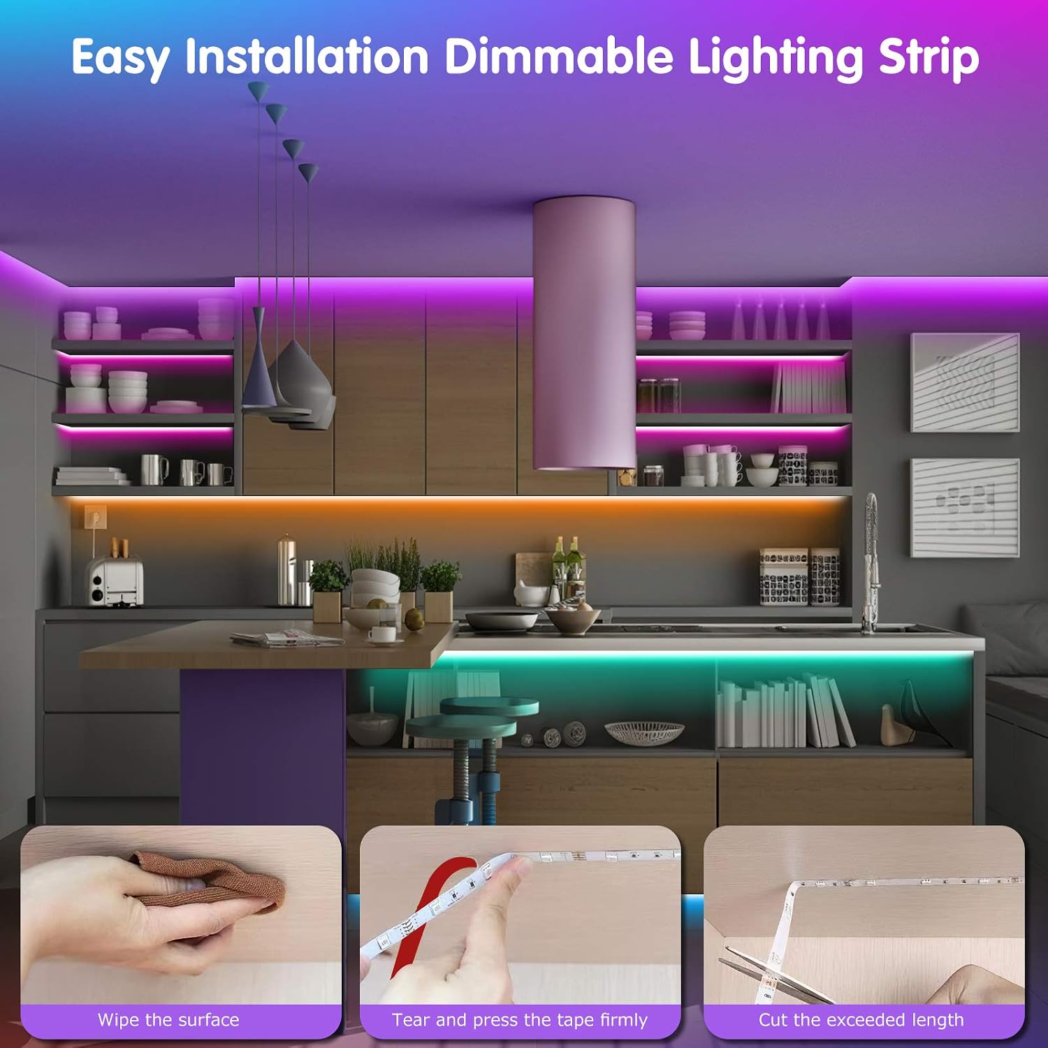 Thumbnail 6 de Tenmiro LED strip lights 100 ft